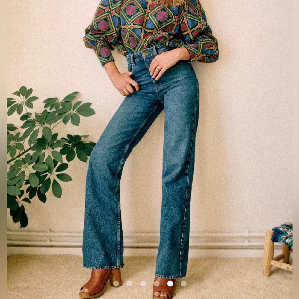 Sezane Enzo Trousers in blue denim